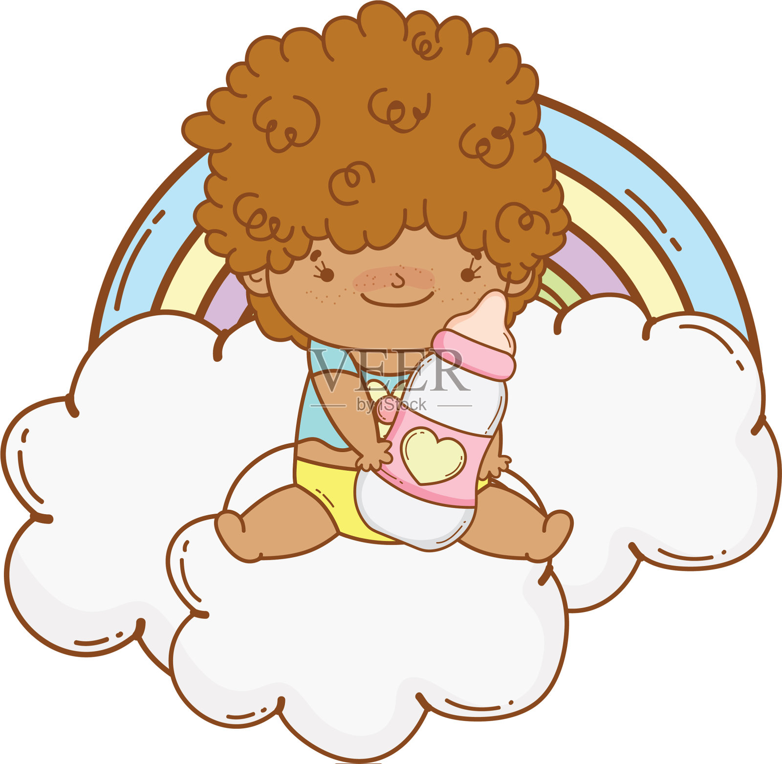 可爱的宝宝卡通设计元素图片