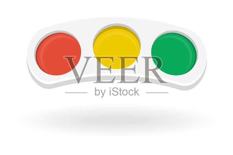 红绿灯水平隔离上白插画图片素材