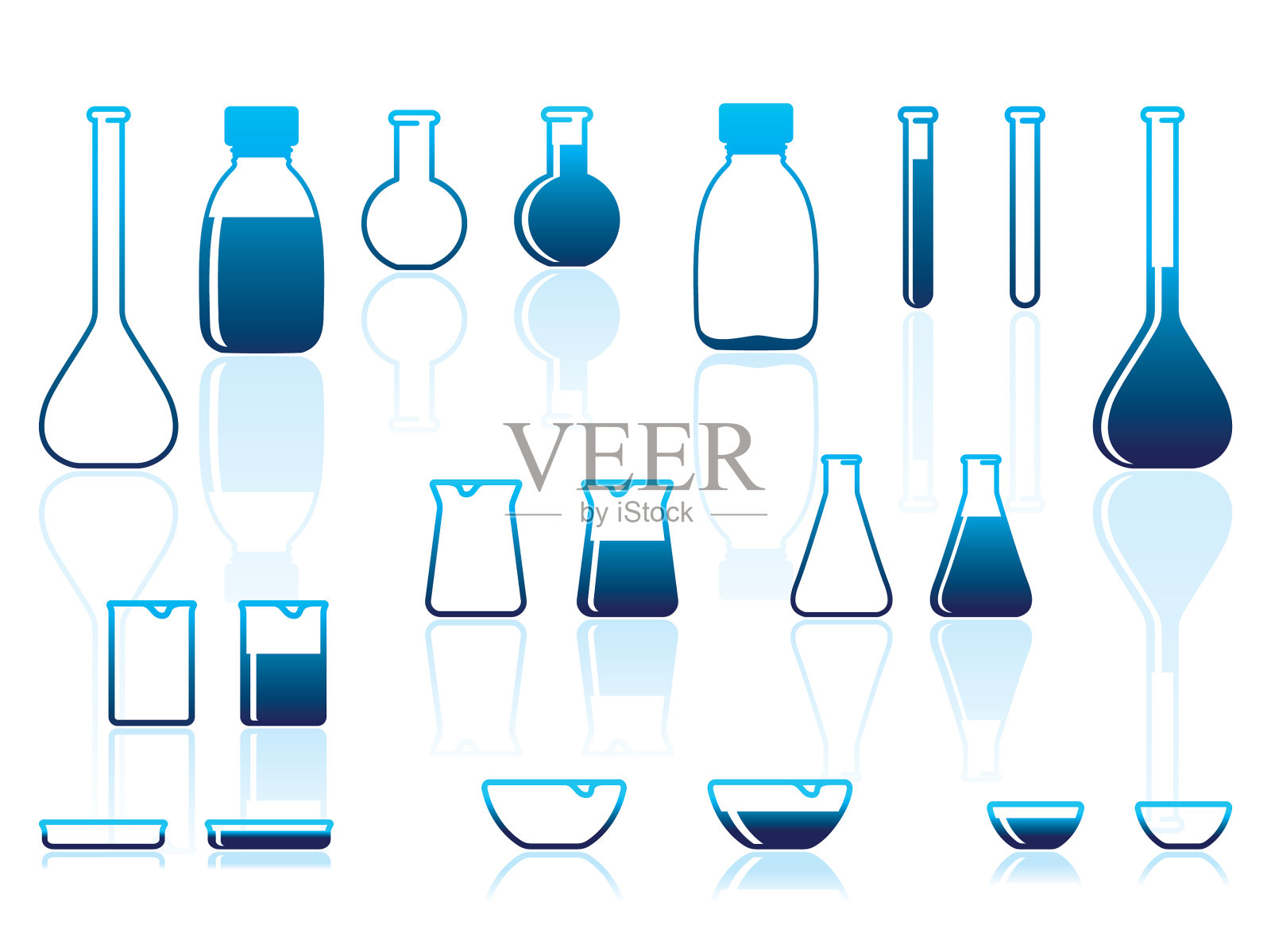 化学实验室器皿插画图片素材