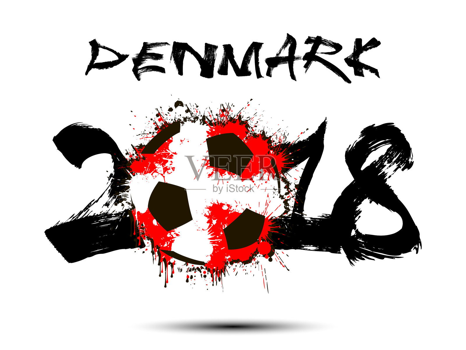 2018抽象数字和足球印迹插画图片素材