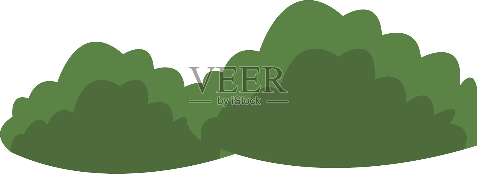 绿色的灌木，天然的树叶形象插画图片素材