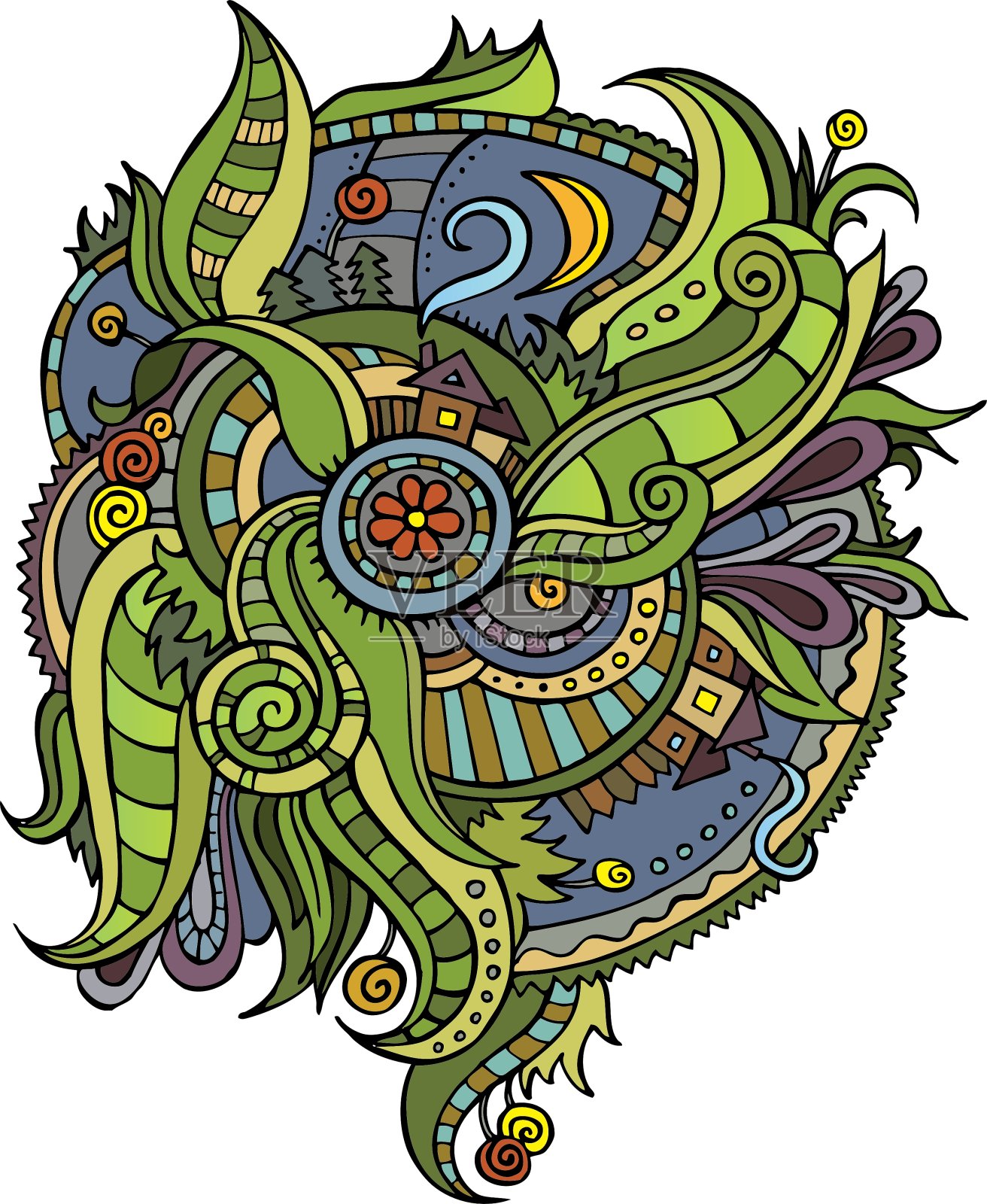 抽象的装饰景观插画图片素材