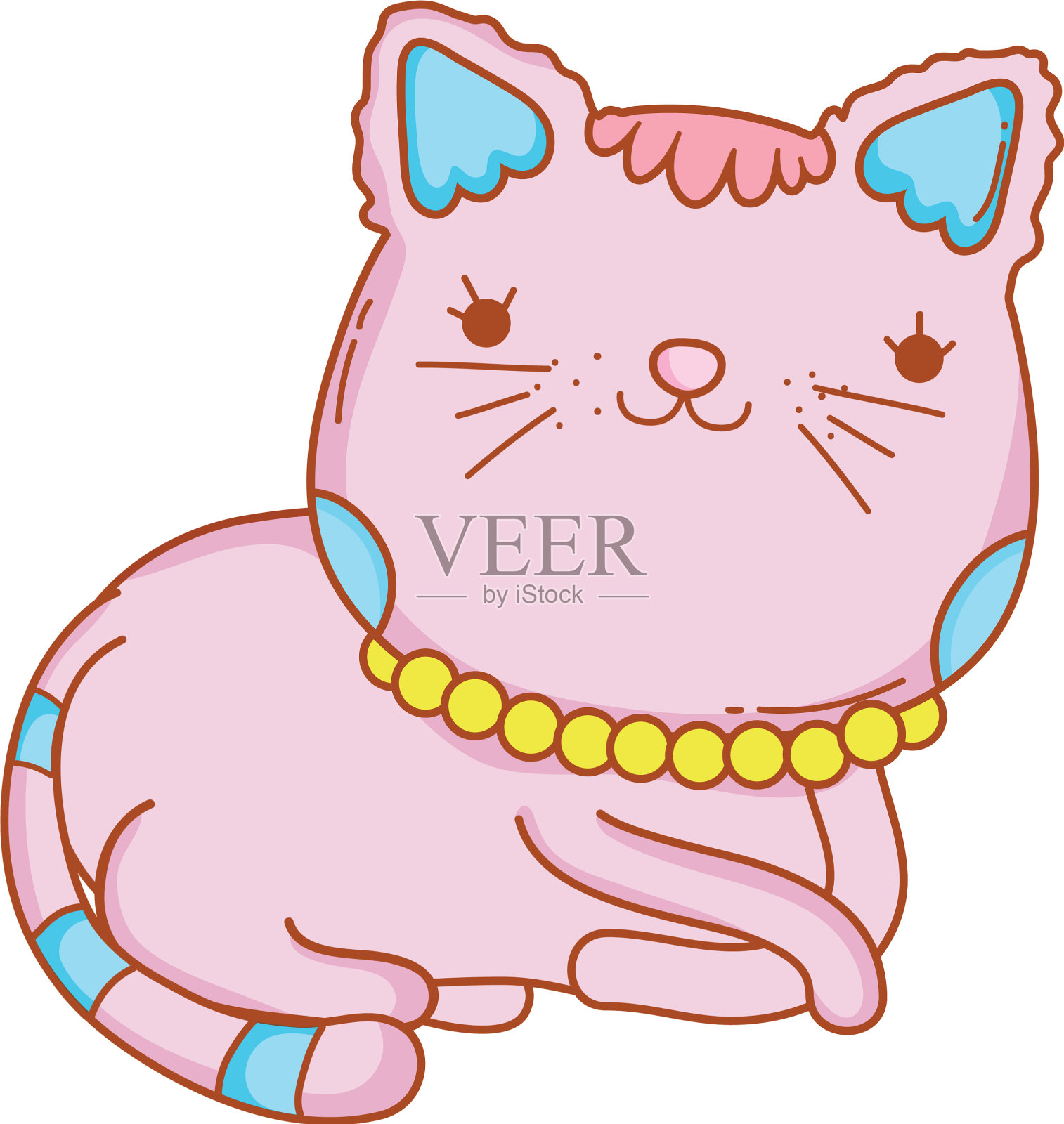 小猫小猫躺下卡通设计元素图片