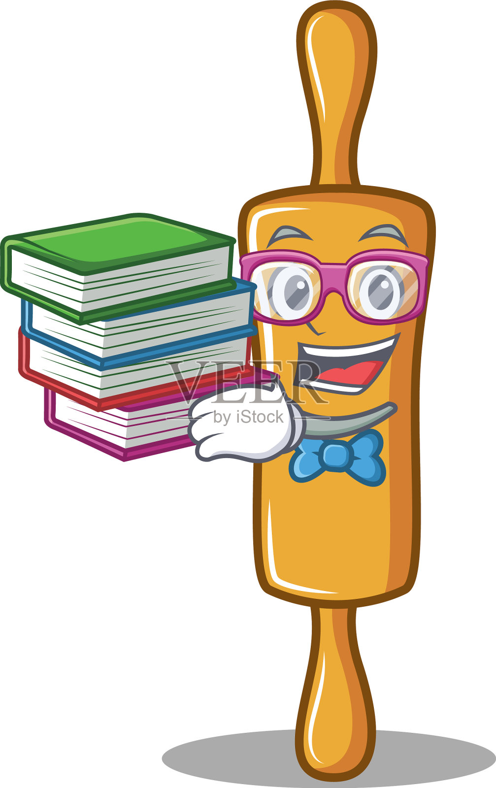 学生用书卷针画人物卡通插画图片素材