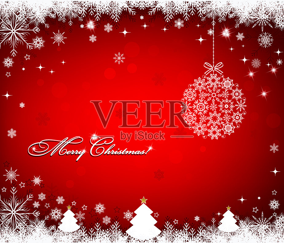 圣诞背景雪花插画图片素材