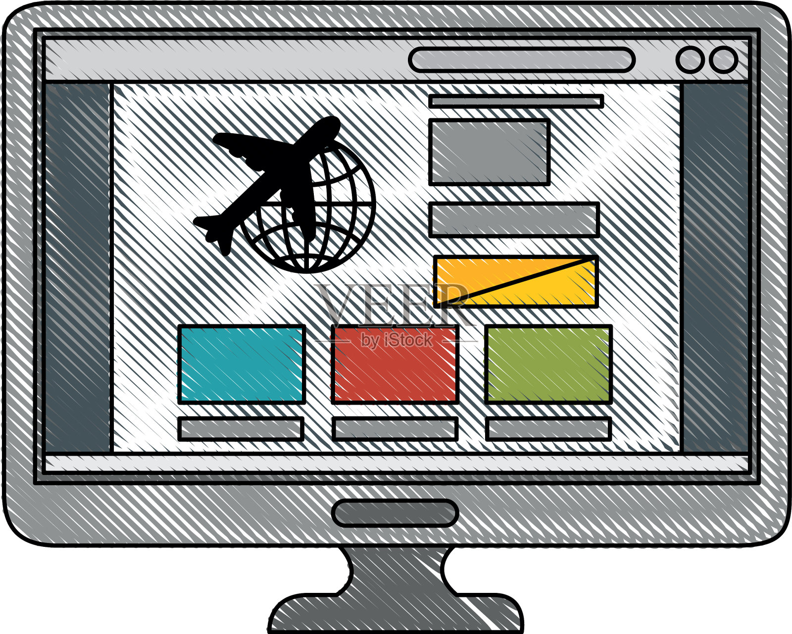 电脑图标imgae插画图片素材