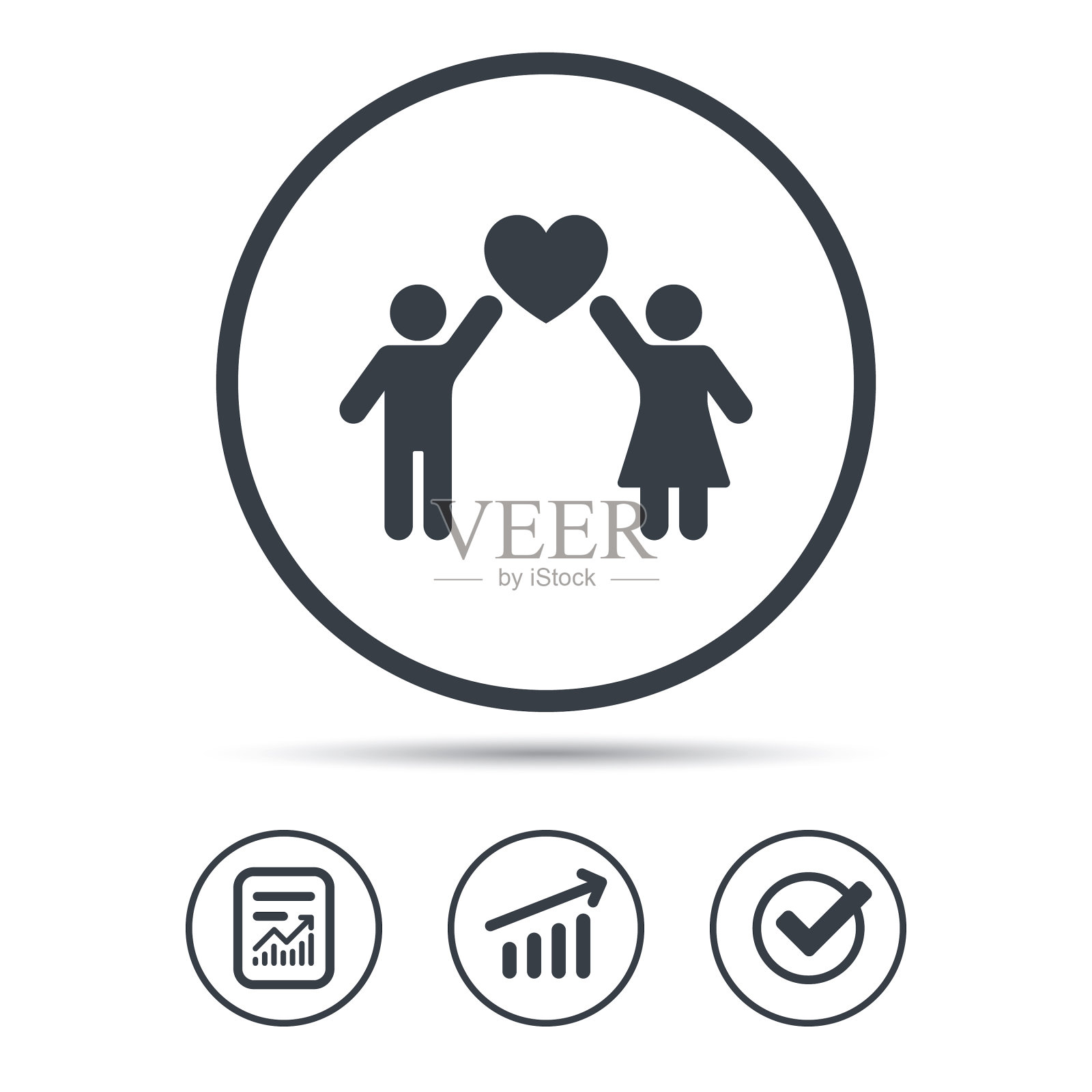 夫妻爱情偶像传统年轻的家庭标志图标素材