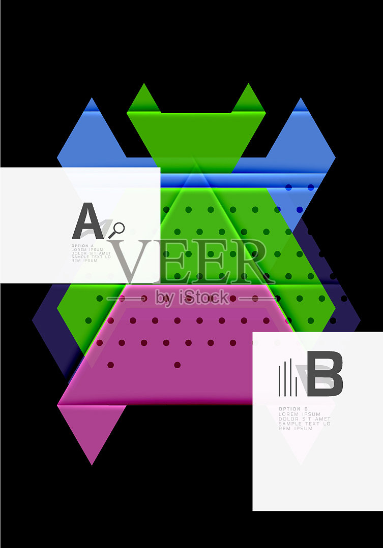 彩色三角形背景设计插画图片素材