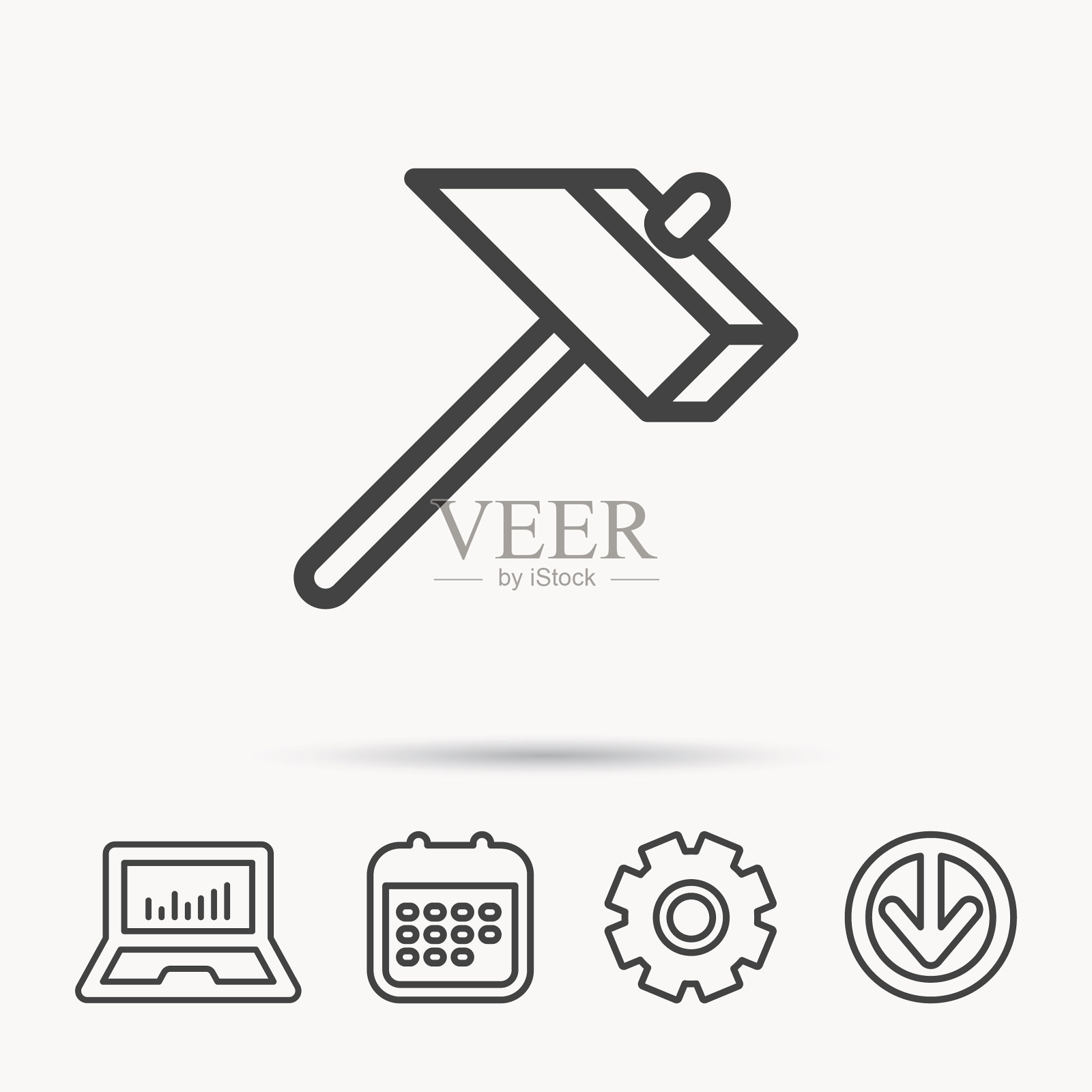 锤子图标修理或修理标志图标素材