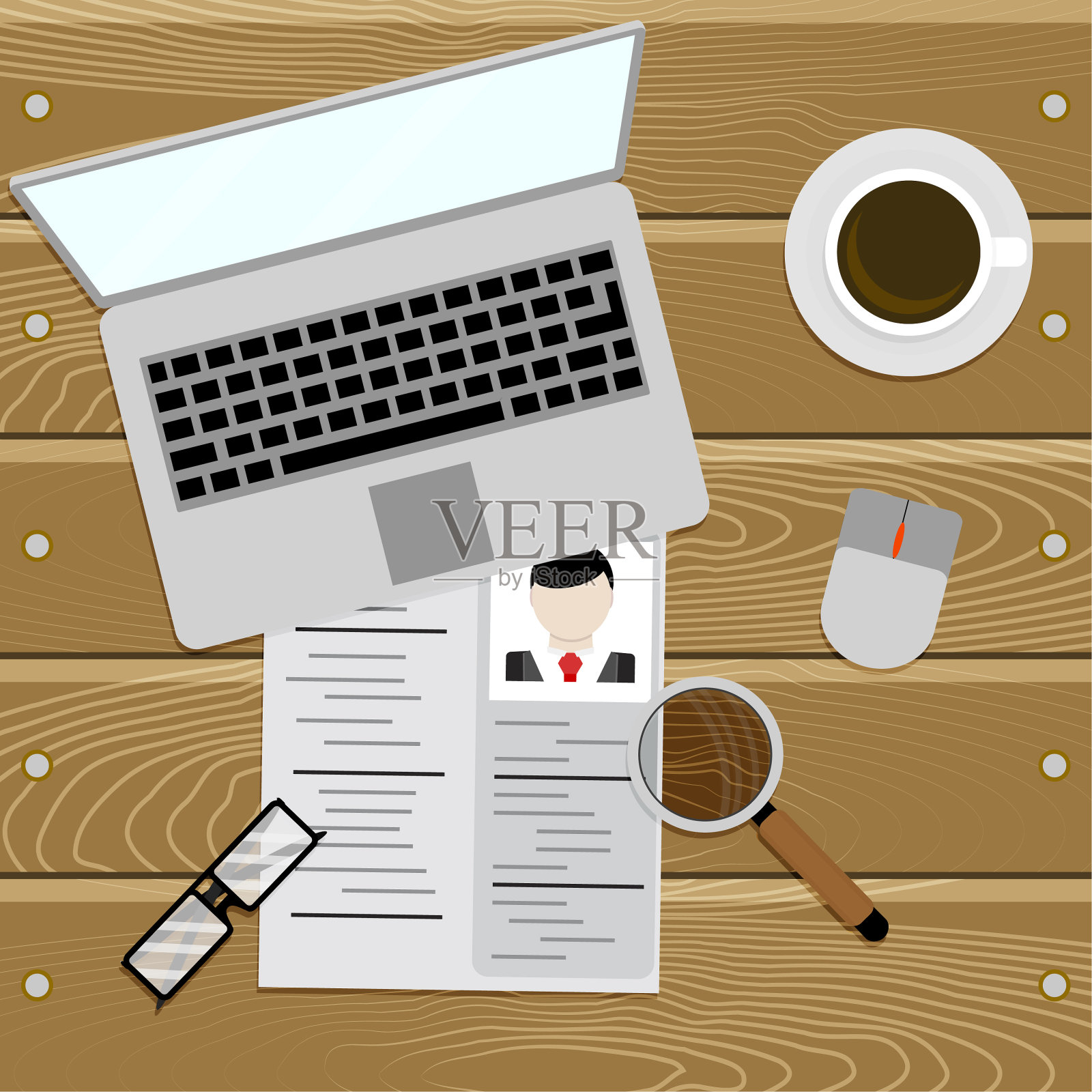 在网上搜索工作插画图片素材