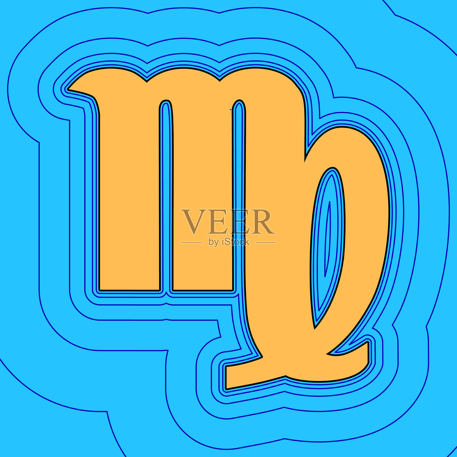 处女座的标志是沙色的图标插画图片素材