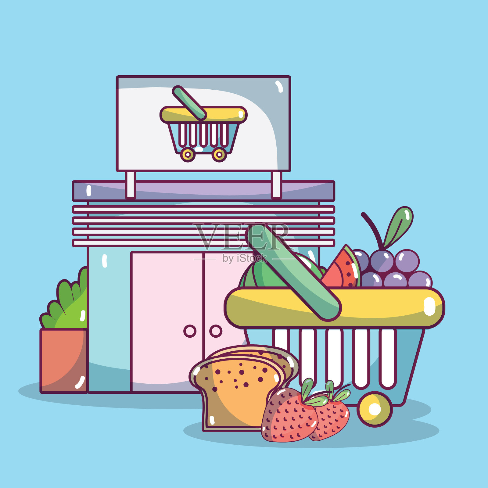 食品超市产品插画图片素材