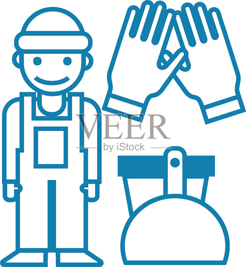 随叫随到的清洁线性图标概念图标素材