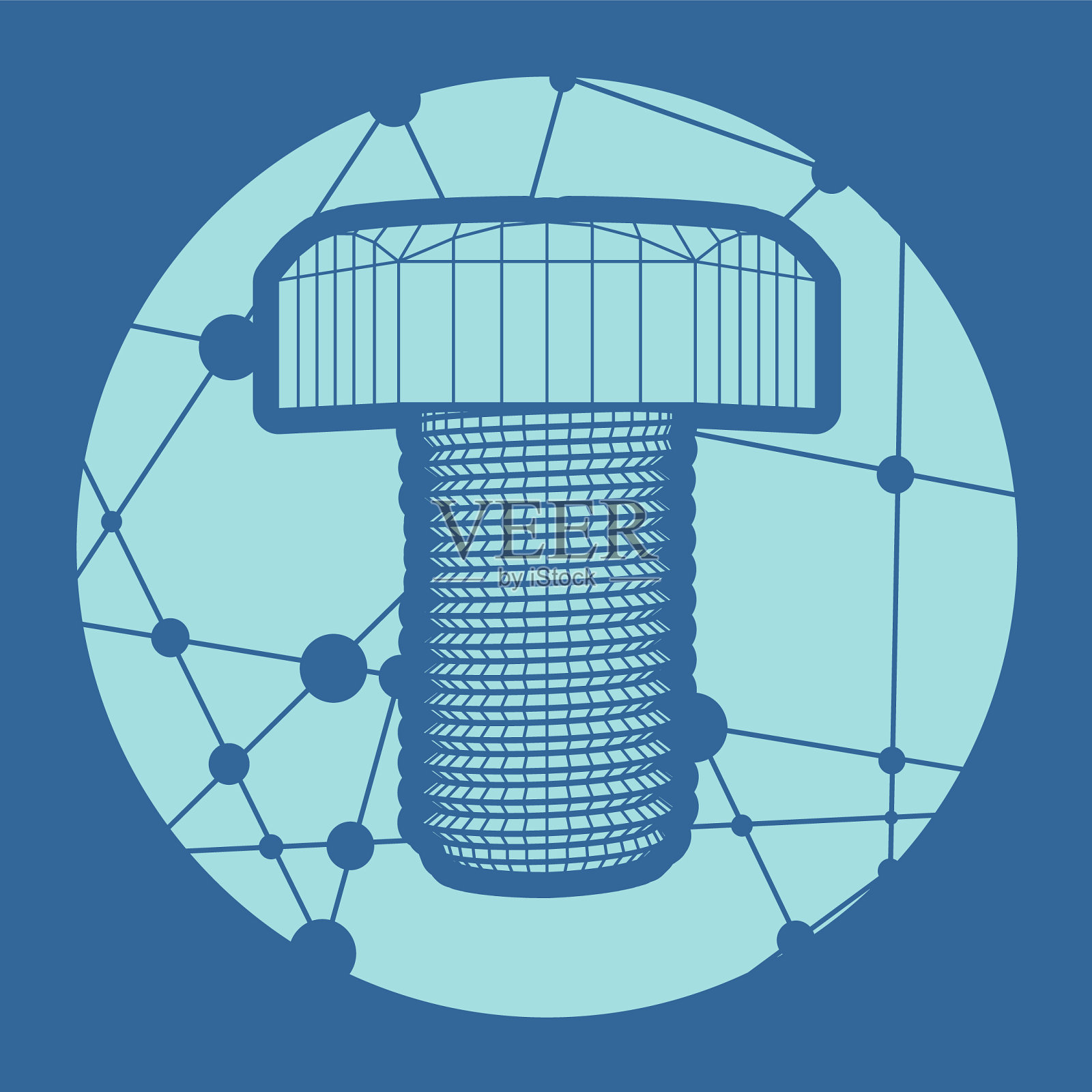 抽象线框式螺栓插画图片素材