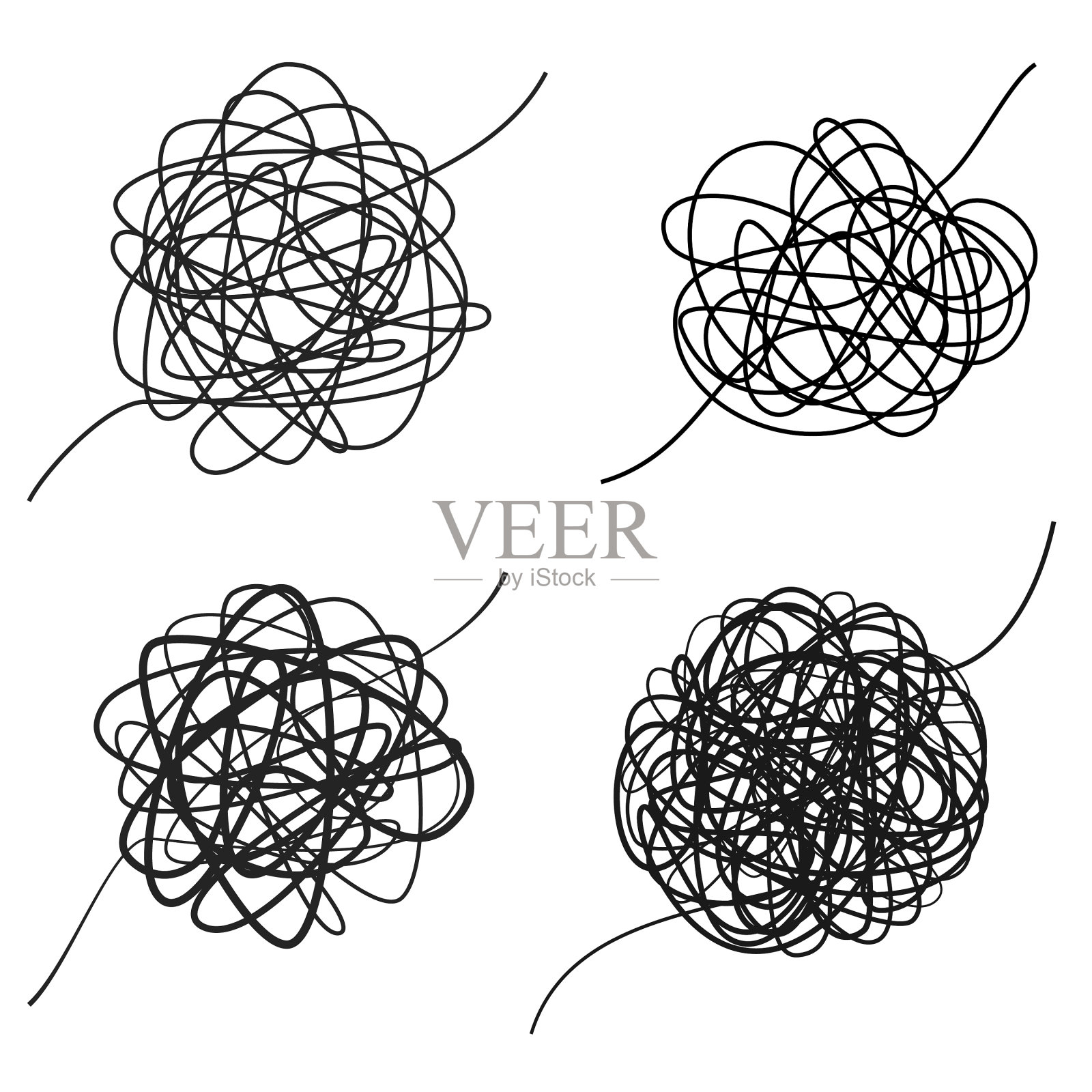 设置复杂的黑色线条方式混乱的纹理图标素材