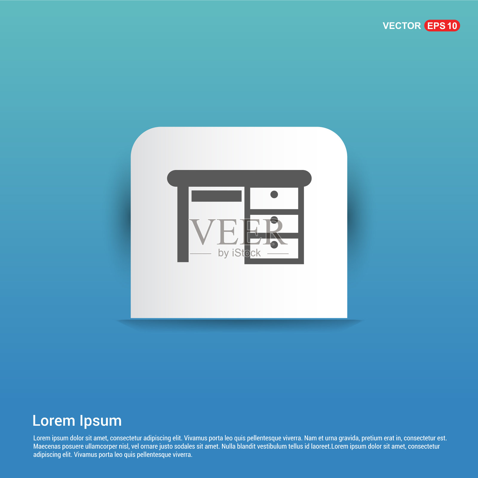 橱柜图标-蓝色贴纸按钮插画图片素材