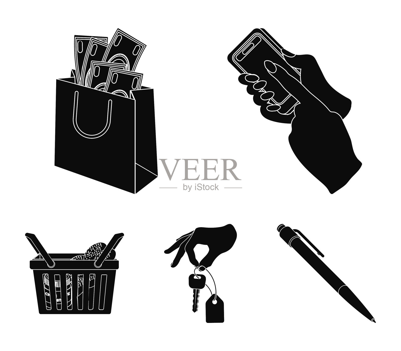 手机有包钱和其他网页图标素材