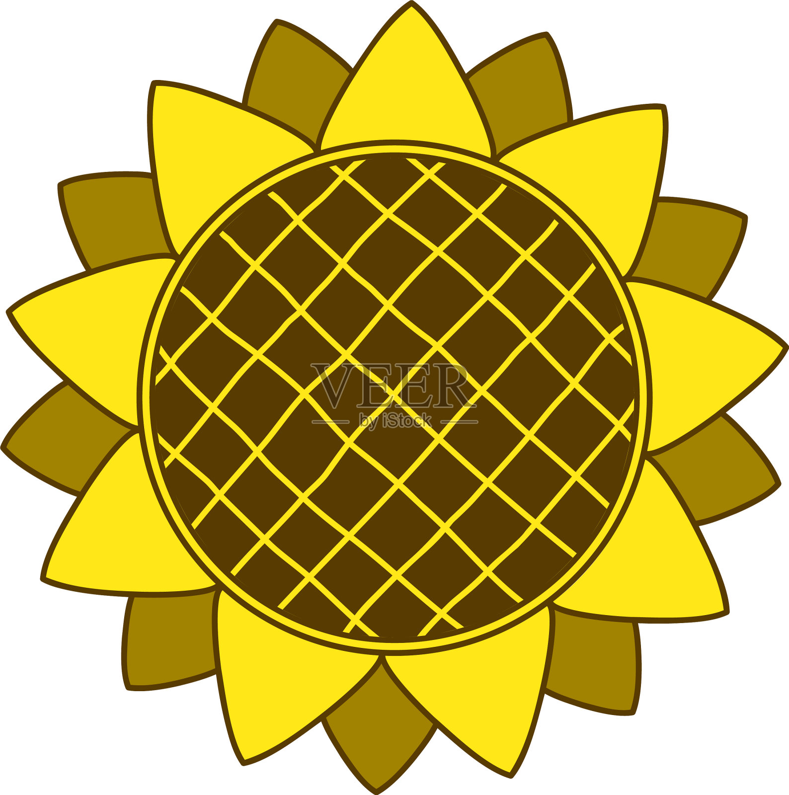 向日葵园艺标志标志图标平面风格插画图片素材