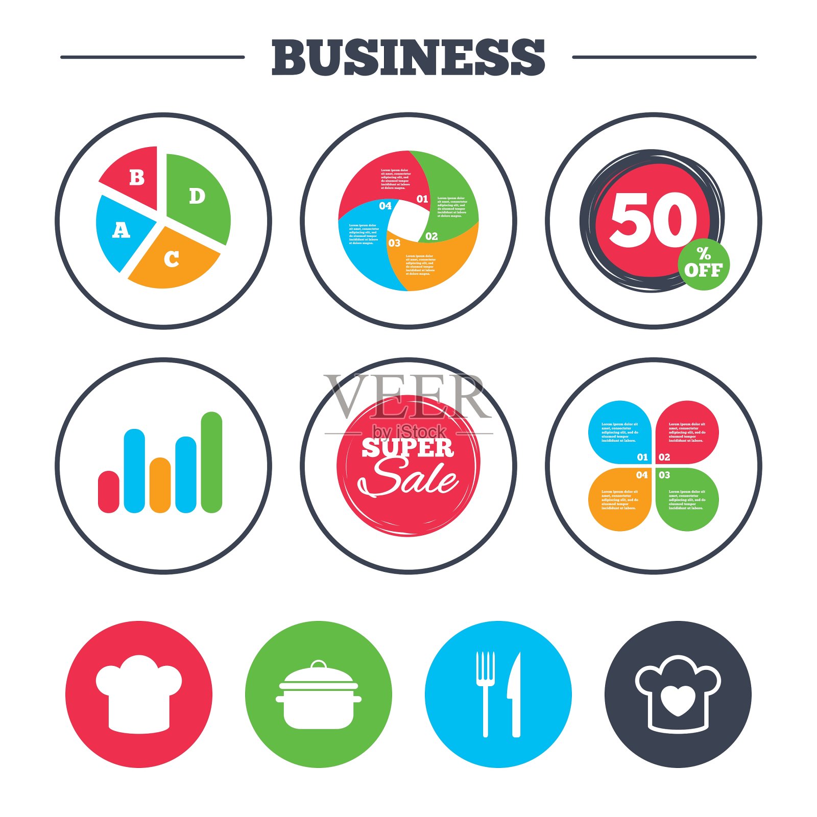 酋长帽子烹饪锅图标叉子和刀图标素材