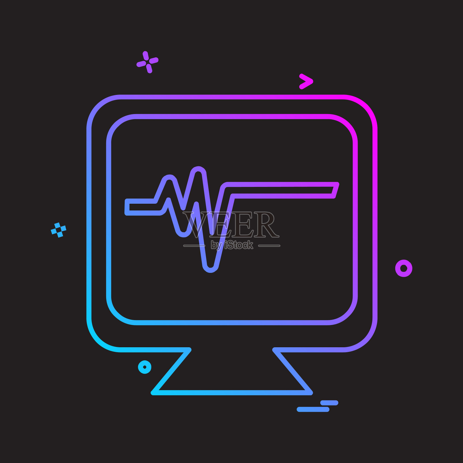 心电图图标设计插画图片素材