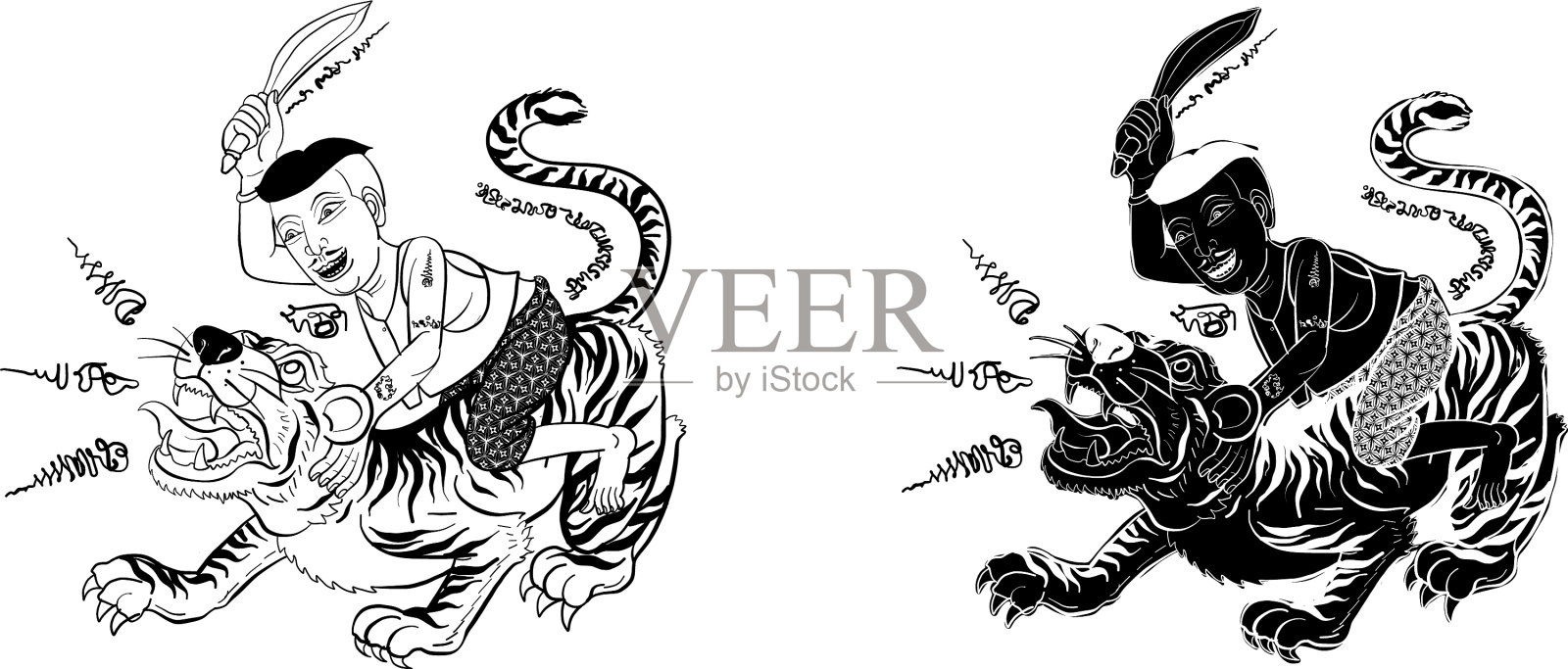 泰国传统纹身插画图片素材