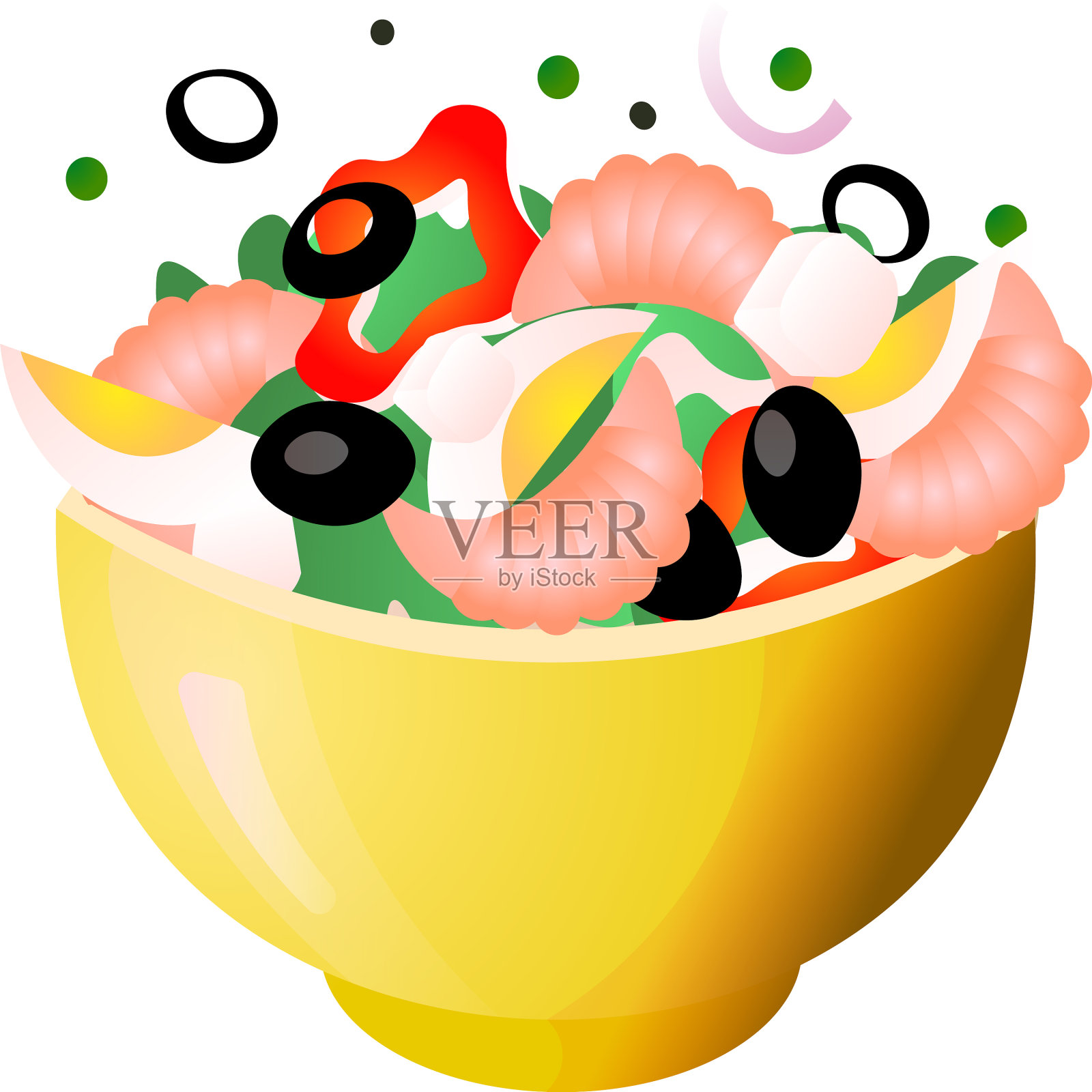 青菜的各种新鲜沙拉味道鲜美设计元素图片