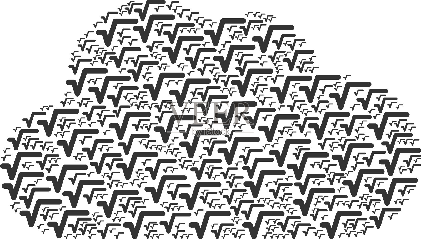 云拼贴的SQRT图标插画图片素材