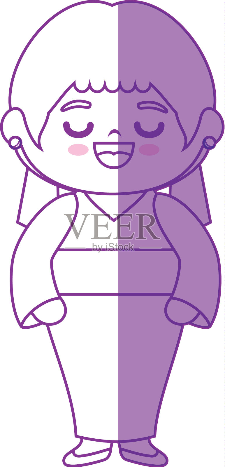 可爱的日本女孩卡通设计元素图片