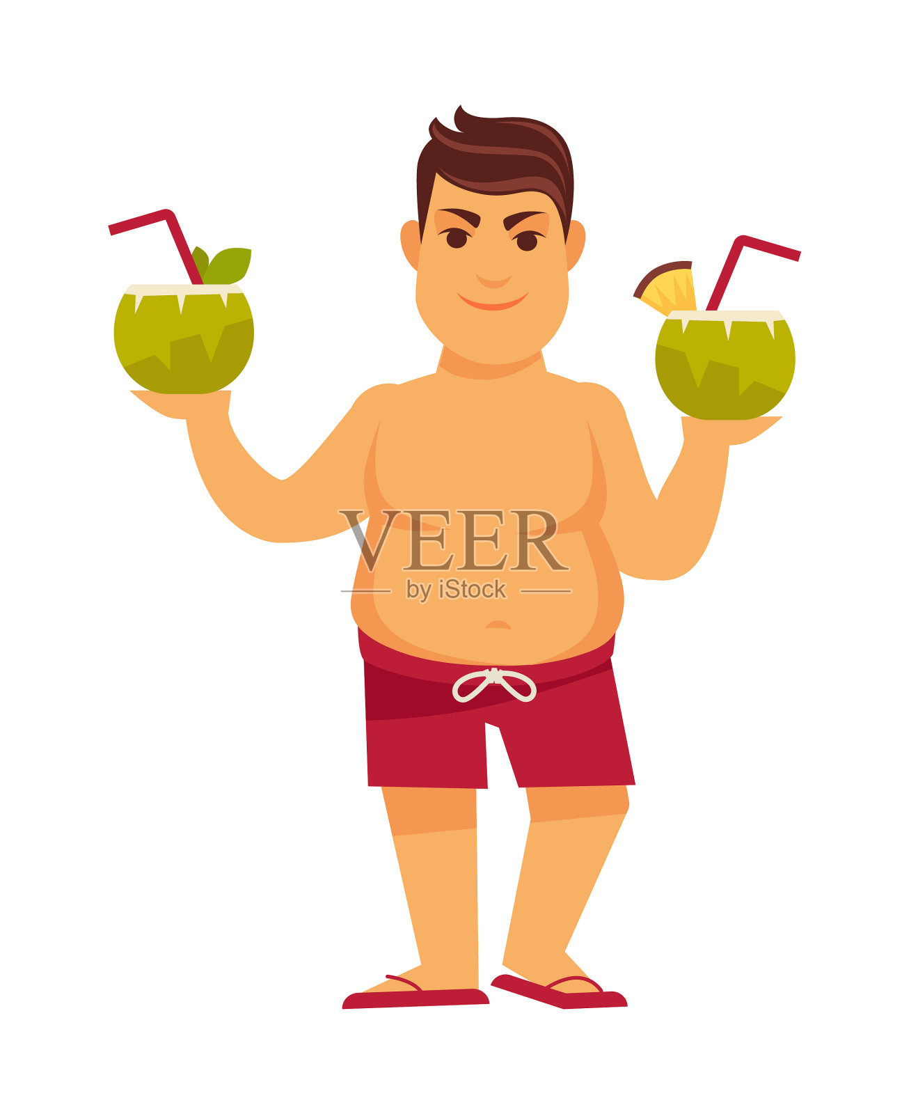 在夏日海滩度假的男人设计元素图片