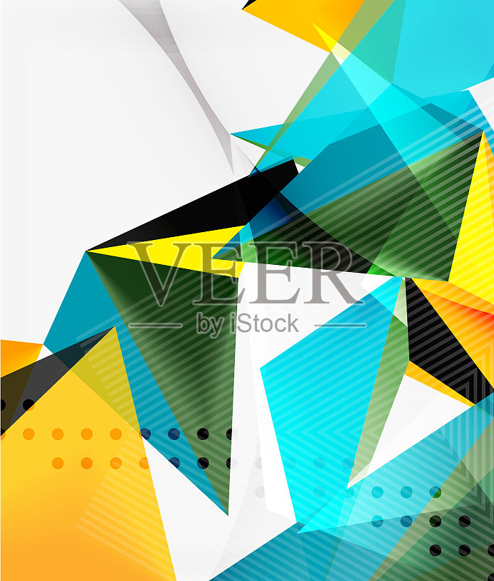 3 d三角形几何插画图片素材