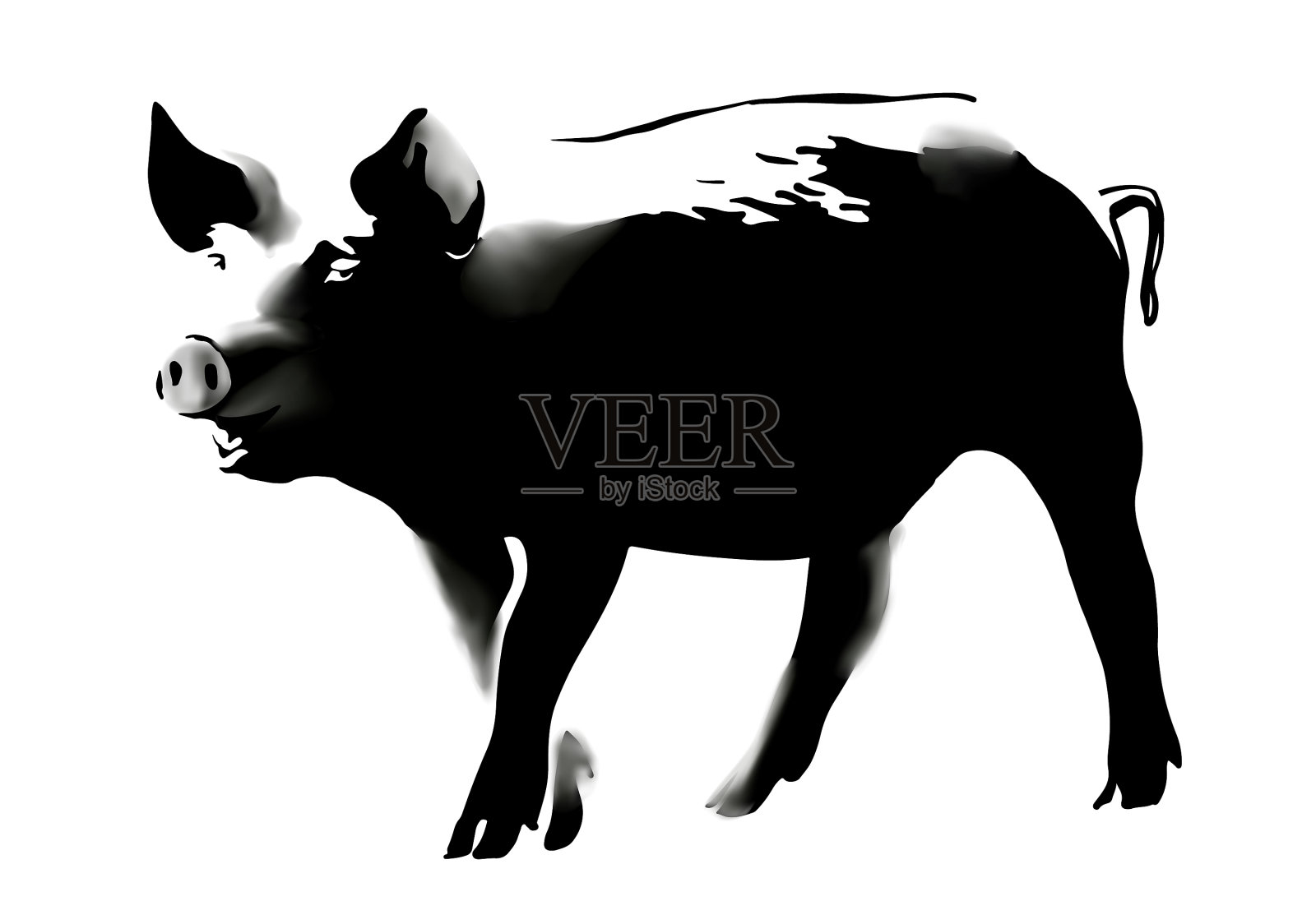 猪班克斯风格1设计元素图片