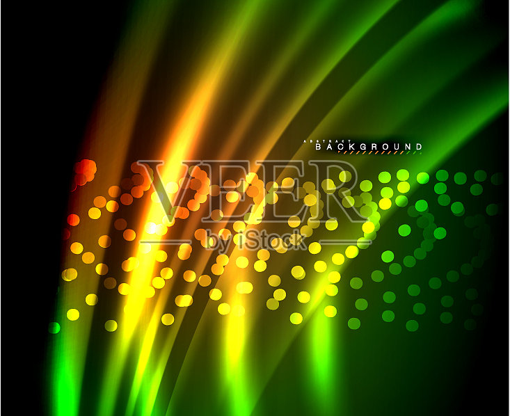 霓虹发光的科技线条，高科技的未来主义插画图片素材