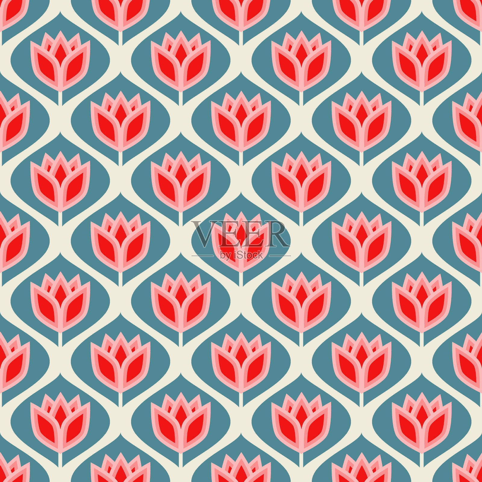 无缝的花卉图案插画图片素材