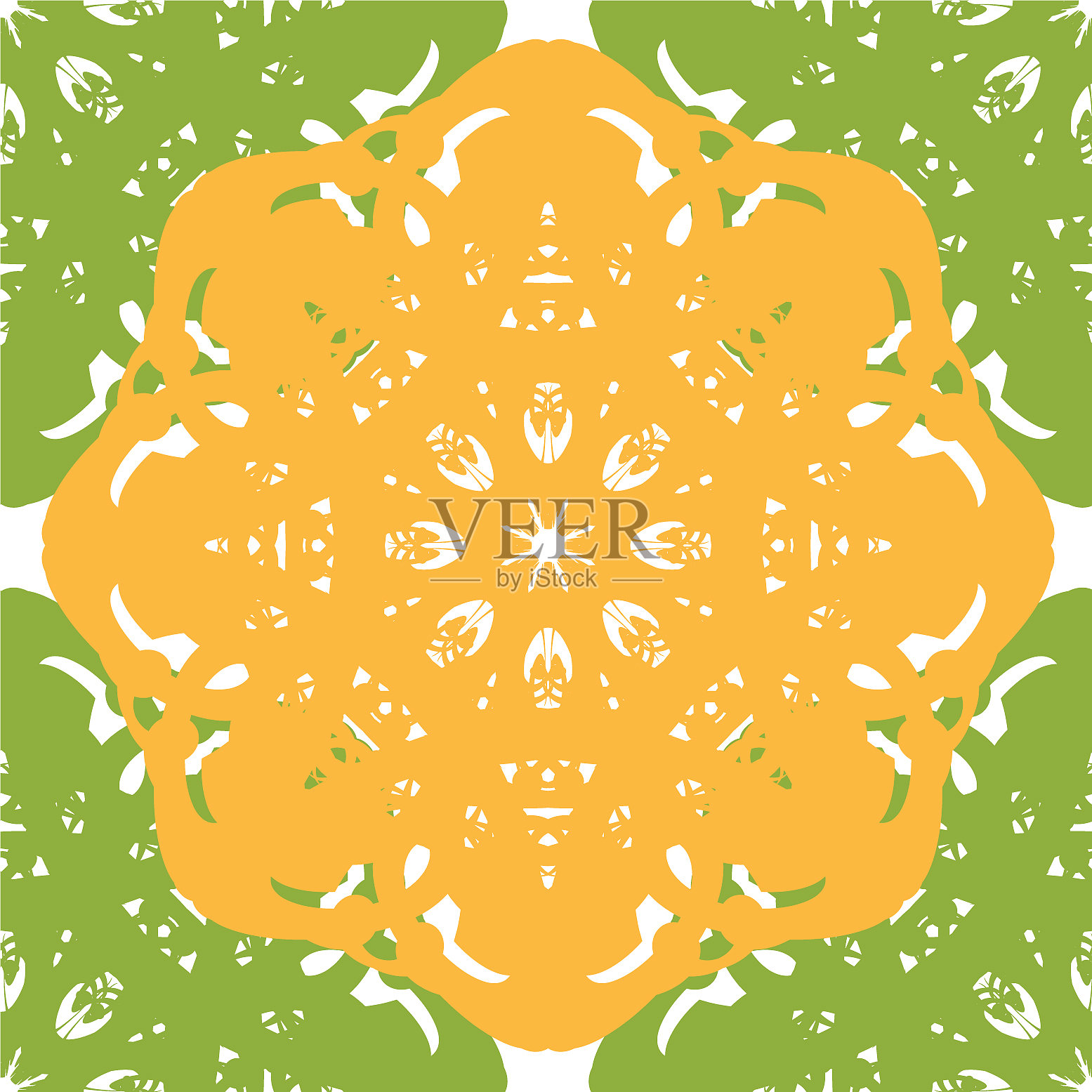 无缝抽象花卉图案曼陀罗图案插画图片素材