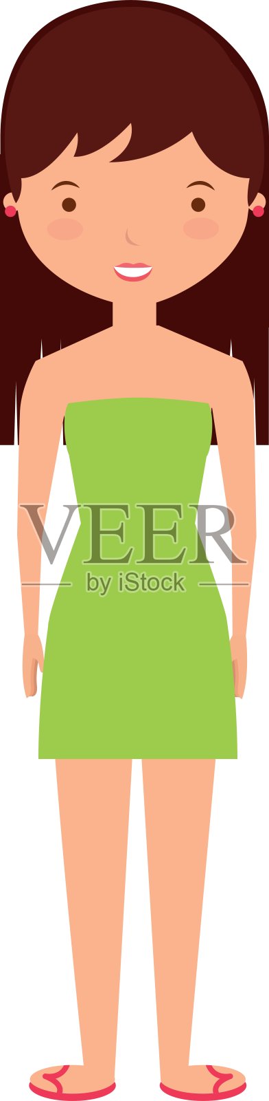 年轻女子的夏季时装设计元素图片