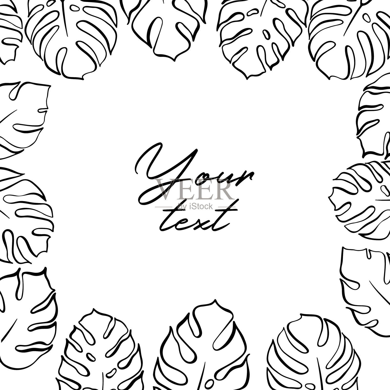 模板与怪物叶插画图片素材