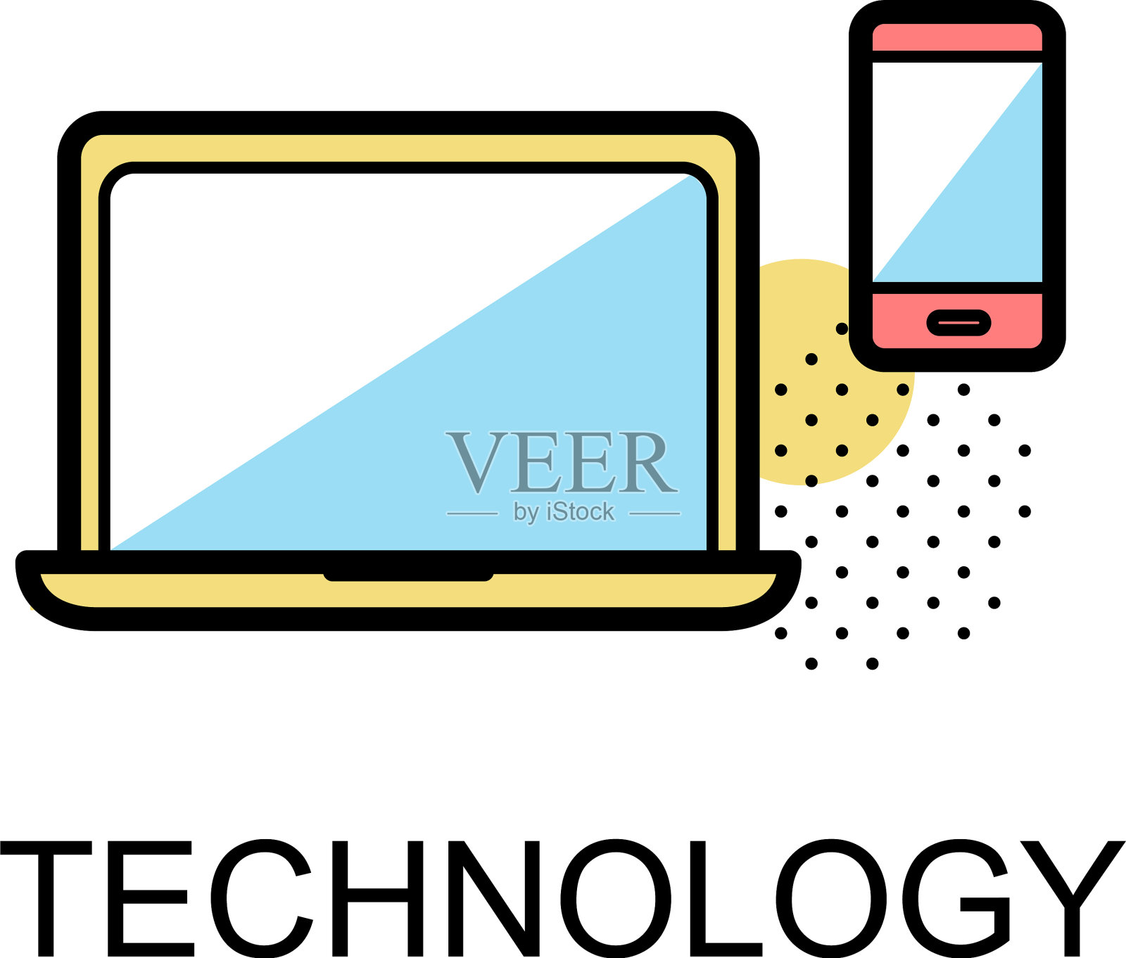 白色背景上的商业技术图标插画图片素材