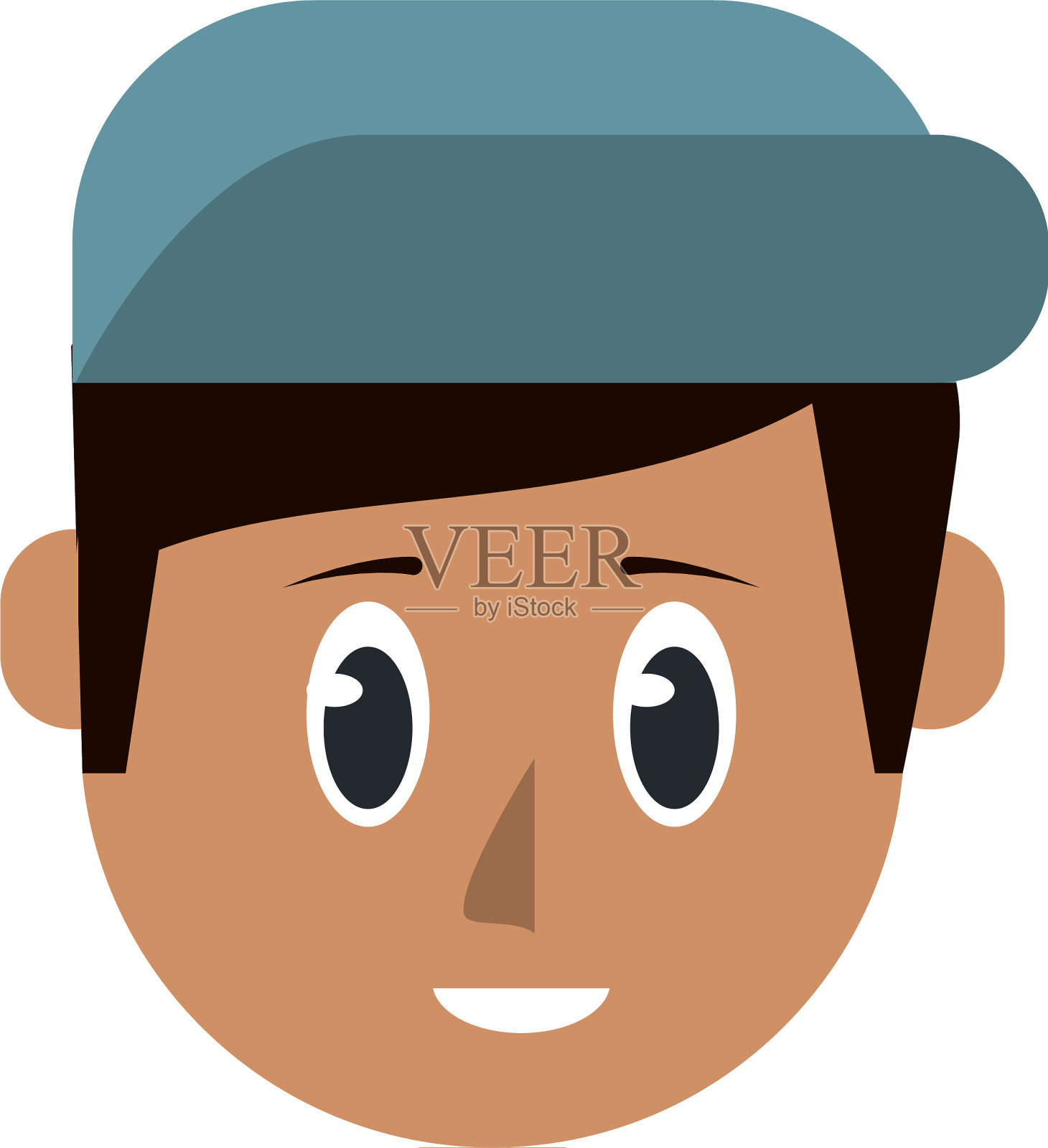 可爱的男人脸卡通插画图片素材