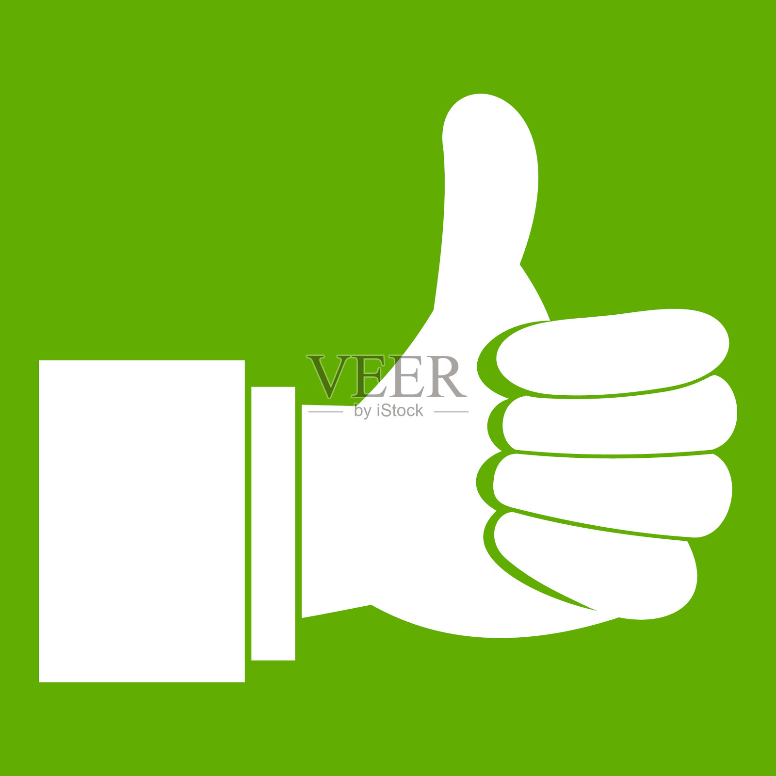 大拇指向上手势绿色图标插画图片素材