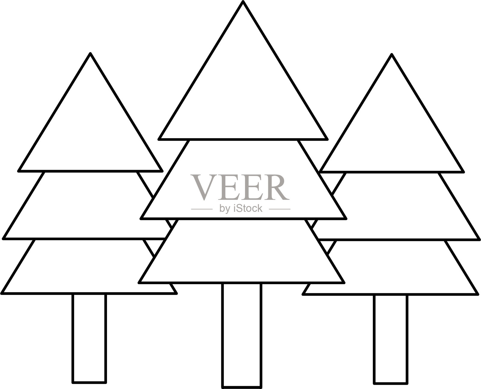 孤立松树设计设计元素图片