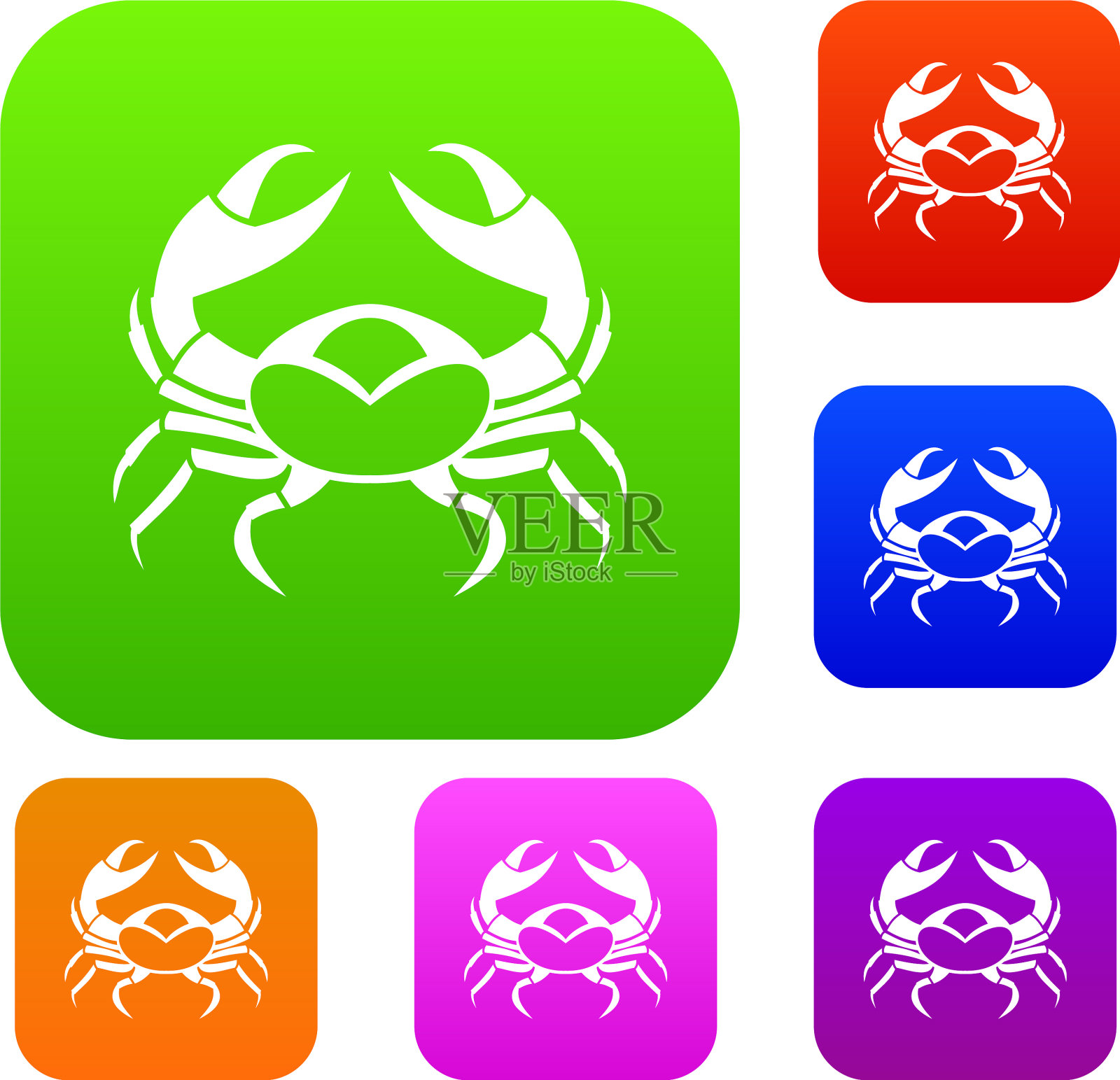 大蟹集色集图标素材
