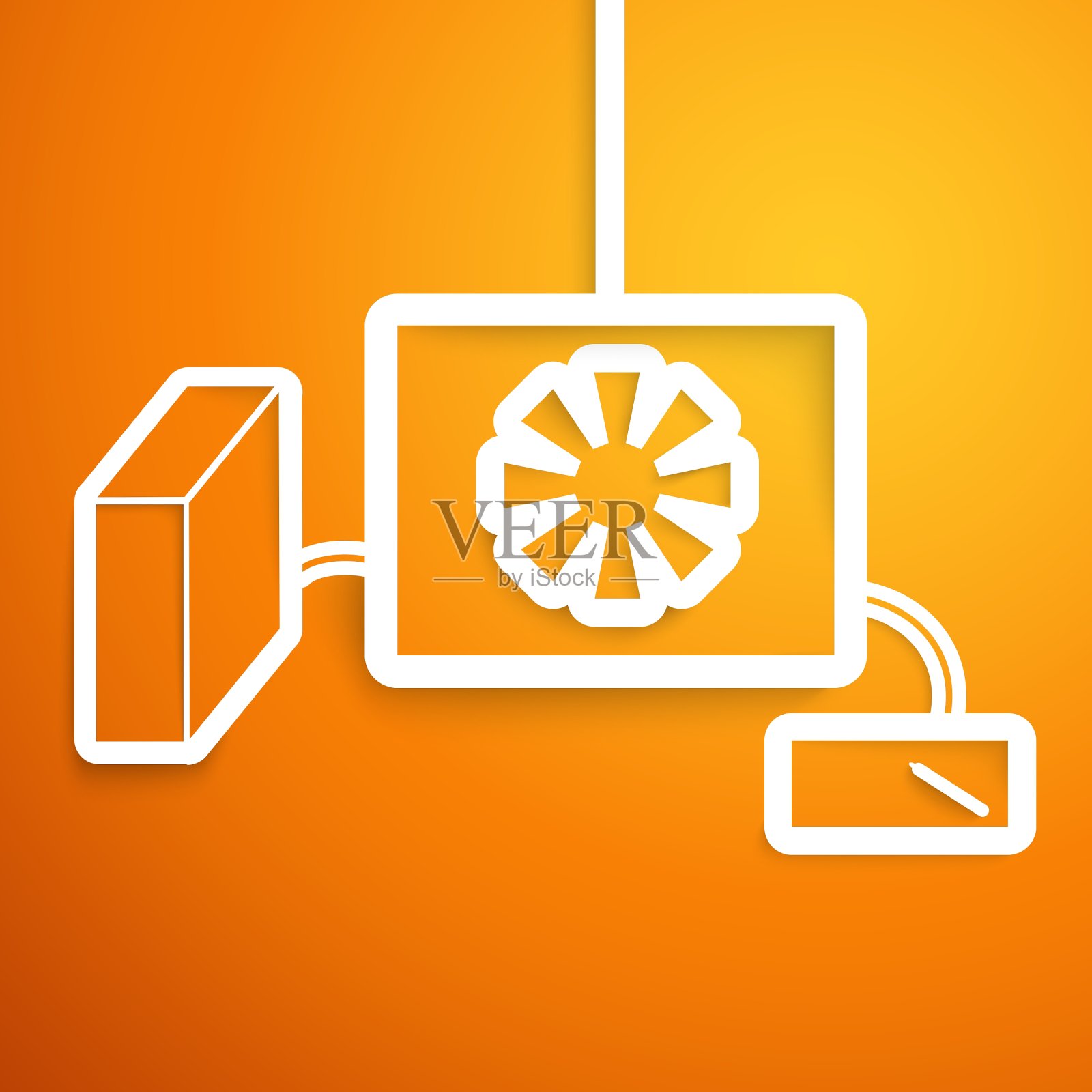 电脑屏幕和桌面背景设置图标素材