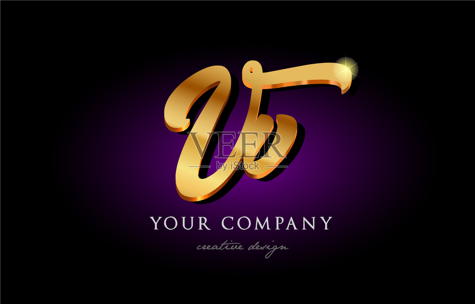 Vv vv 3d黄金黄金字母金属标志插画图片素材