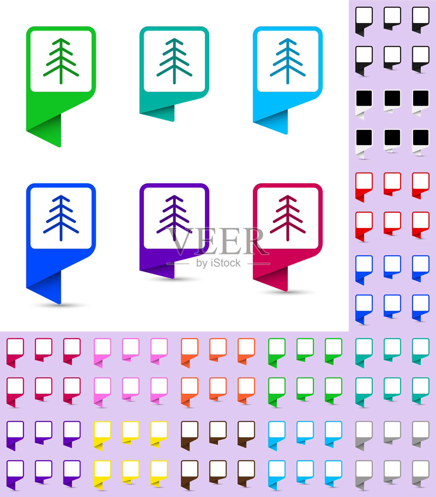 地图标记或指针标记模拟模板图标素材