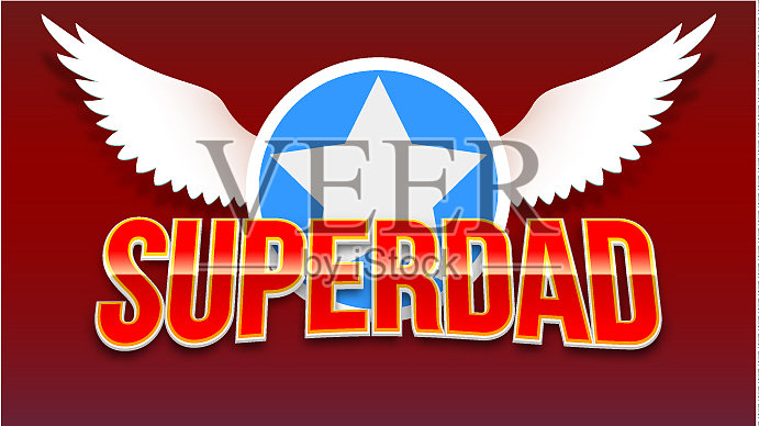 红色闪亮的文字在星的背景和插画图片素材