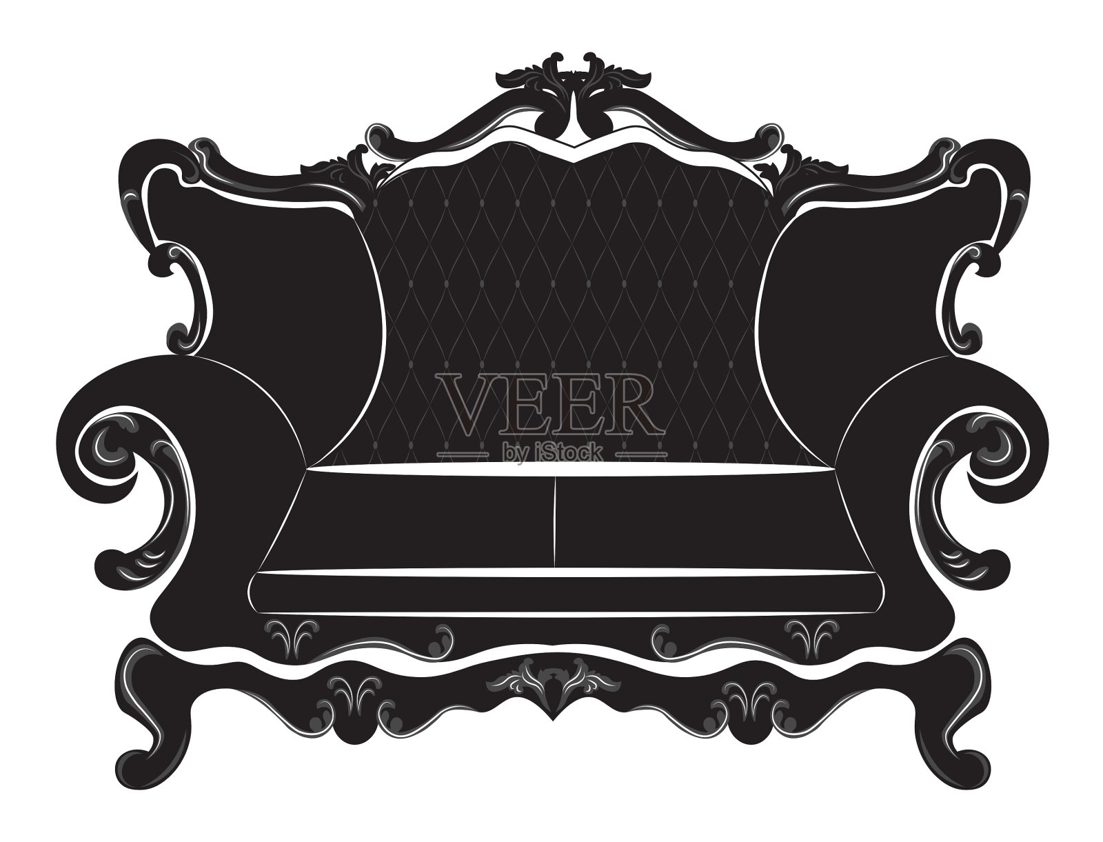 巴洛克式沙发家具配装饰物设计元素图片