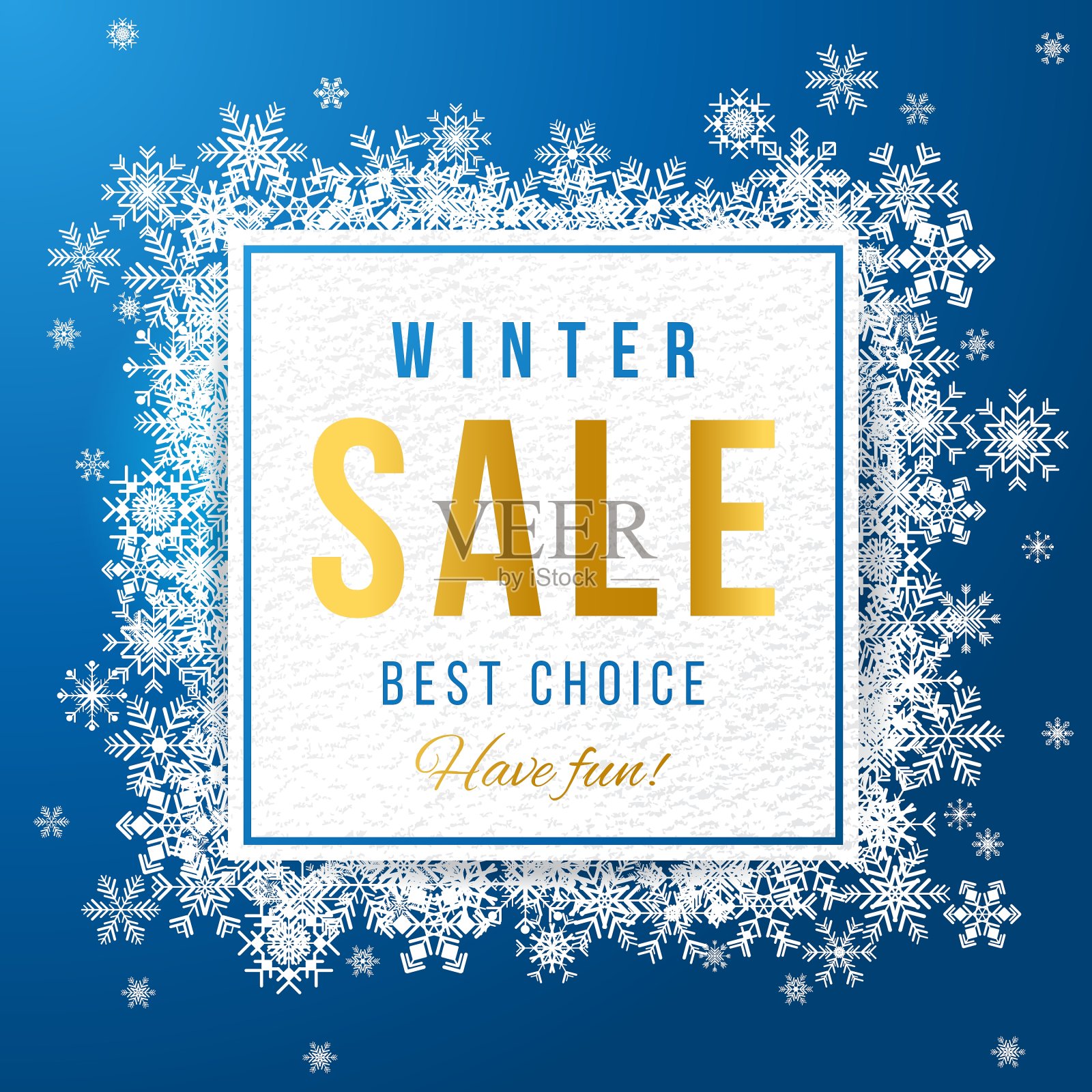 挂着雪花的促销横幅插画图片素材