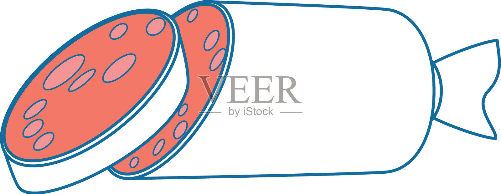 切香肠肉插画图片素材