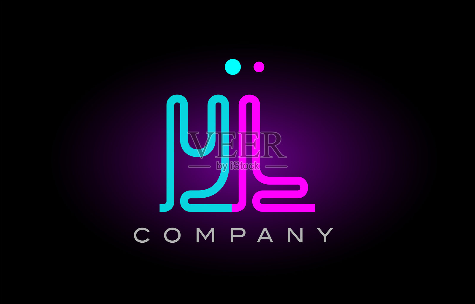 霓虹灯字母yl yl字母标志图标插画图片素材