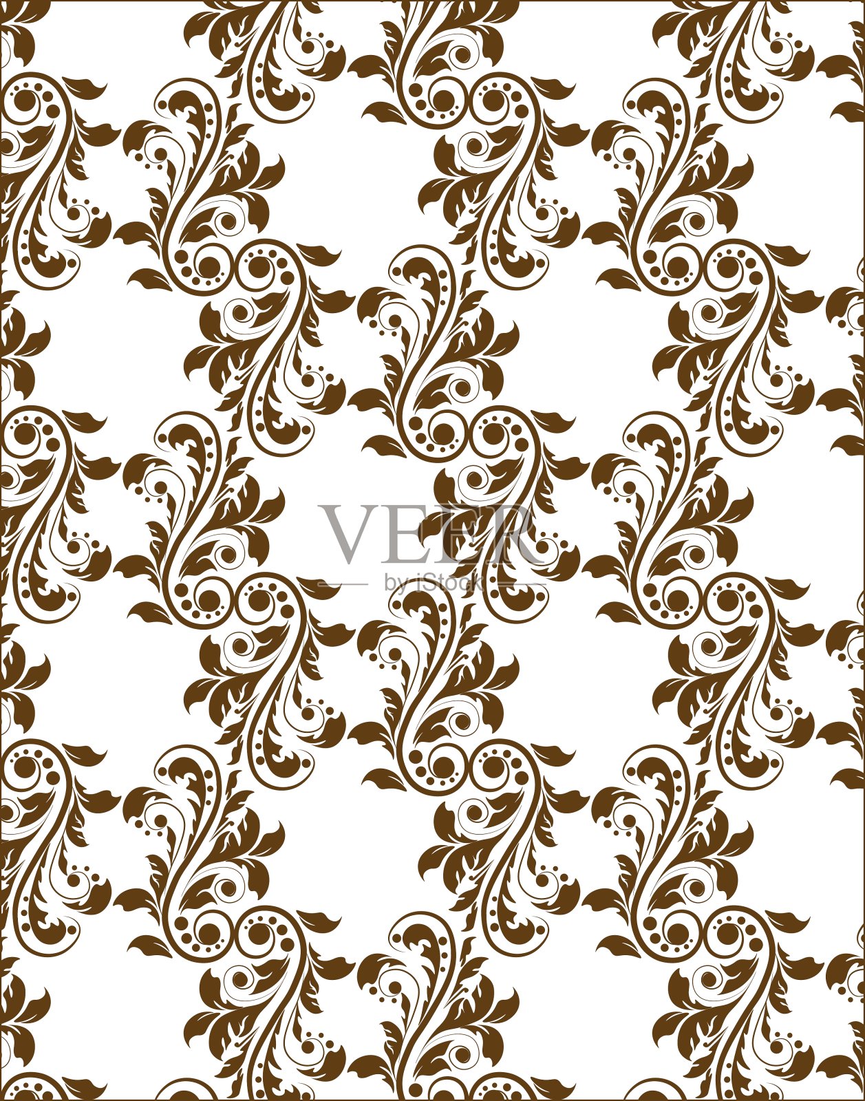 经典的皇家装饰花卉图案插画图片素材